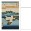 Returning Sails at Yabase from the series Eight Views of Omi, c.1855-8 by Ando or Utagawa Hiroshige