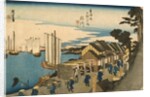 Shinagawa: Departure of a Daimyō from the series 53 Stations of the Tokaido, 1831-4 by Ando or Utagawa Hiroshige