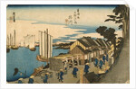 Shinagawa: Departure of a Daimyō from the series 53 Stations of the Tokaido, 1831-4 by Ando or Utagawa Hiroshige