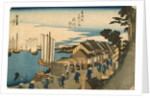 Shinagawa: Departure of a Daimyō from the series 53 Stations of the Tokaido, 1831-4 by Ando or Utagawa Hiroshige