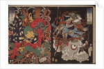 Kintoki Overpowering a Demon and Warrior on Skull, 1868 by Tsukioka Yoshitoshi