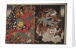 Kintoki Overpowering a Demon and Warrior on Skull, 1868 by Tsukioka Yoshitoshi