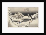 Evening Snow at Kanbara from the series 53 Stations of the Tokaido, c.1833-4 by Ando or Utagawa Hiroshige