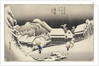 Evening Snow at Kanbara from the series 53 Stations of the Tokaido, c.1833-4 by Ando or Utagawa Hiroshige