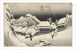 Evening Snow at Kanbara from the series 53 Stations of the Tokaido, c.1833-4 by Ando or Utagawa Hiroshige