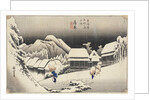 Evening Snow at Kanbara from the series 53 Stations of the Tokaido, c.1833-4 by Ando or Utagawa Hiroshige