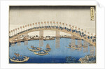 Temma Bridge, Settsu Province from the Series Wondrous Views of Famous Bridges of Various Provinces, c.1835 by Katsushika Hokusai (after)