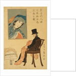 English merchant sorting fabrics for trade in Yokohama, 1861 by Utagawa Sadahide