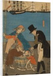 Dutch people taking a Sunday walk in Yokohama, 1871 by Utagawa Sadahide