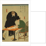 Foreigners in Yokohama draw up contract in mercantile house, 1861 by Utagawa Sadahide