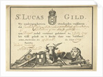 Receipt from the Guild of Saint Luke in Amsterdam to the glazier James Cip, 1729 by Dutch School
