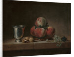 Still Life with Peaches, a Silver Goblet, Grapes, and Walnuts, c.1759-60 by Jean-Baptiste Simeon Chardin