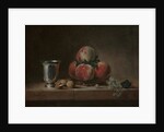 Still Life with Peaches, a Silver Goblet, Grapes, and Walnuts, c.1759-60 by Jean-Baptiste Simeon Chardin