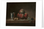 Still Life with Peaches, a Silver Goblet, Grapes, and Walnuts, c.1759-60 by Jean-Baptiste Simeon Chardin