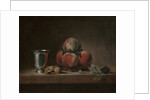 Still Life with Peaches, a Silver Goblet, Grapes, and Walnuts, c.1759-60 by Jean-Baptiste Simeon Chardin