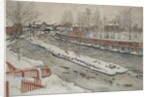 The Timber Chute, Winter Scene by Carl Larsson