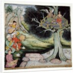 Somaprabha and a Celestial Nymph Listening to Music, c.1590 by Mughal School