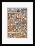 Flight of Sultan Bahadur During Humayun's 1535 Campaign in Gujarat, c.1590 by Dharmdas Dharmdas