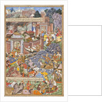 Flight of Sultan Bahadur During Humayun's 1535 Campaign in Gujarat, c.1590 by Dharmdas Dharmdas