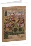 Meeting of Warriors, 1620-25 by Mughal School