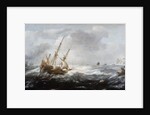 Ships in a Storm on a Rocky Coast, 1614-8 by Jan Porcellis