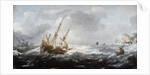 Ships in a Storm on a Rocky Coast, 1614-8 by Jan Porcellis