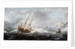 Ships in a Storm on a Rocky Coast, 1614-8 by Jan Porcellis