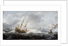 Ships in a Storm on a Rocky Coast, 1614-8 by Jan Porcellis