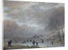 Winter Landscape with Skaters on a Frozen River by Aert van der Neer