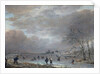Winter Landscape with Skaters on a Frozen River by Aert van der Neer