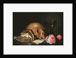 A Vanitas Still Life with a Skull, a Book and Roses, c.1630 by Jan Davidsz. de Heem