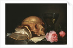 A Vanitas Still Life with a Skull, a Book and Roses, c.1630 by Jan Davidsz. de Heem