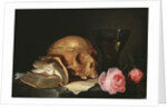 A Vanitas Still Life with a Skull, a Book and Roses, c.1630 by Jan Davidsz. de Heem