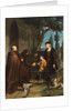 Columbus at the doors of the convent of Santa Maria de la Rabida asking for bread and water for his son, 1858 by Benito Mercade y Fabregas