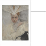 Woman with osprey headdress and white fur collar, 1897 by Edwin Austin Abbey