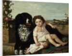 Portrait of a Girl with a Dog, 1879 by Ernest Narjot