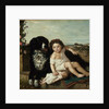 Portrait of a Girl with a Dog, 1879 by Ernest Narjot