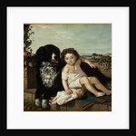 Portrait of a Girl with a Dog, 1879 by Ernest Narjot