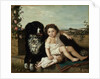 Portrait of a Girl with a Dog, 1879 by Ernest Narjot