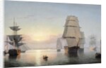 Boston Harbor, Sunset, 1850-55 by Fitz Henry Lane