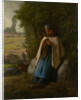 Shepherdess Seated on a Rock, 1856 by Jean-Francois Millet
