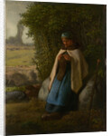 Shepherdess Seated on a Rock, 1856 by Jean-Francois Millet