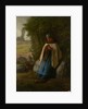 Shepherdess Seated on a Rock, 1856 by Jean-Francois Millet