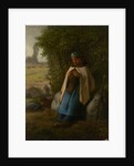 Shepherdess Seated on a Rock, 1856 by Jean-Francois Millet