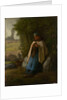Shepherdess Seated on a Rock, 1856 by Jean-Francois Millet