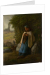 Shepherdess Seated on a Rock, 1856 by Jean-Francois Millet