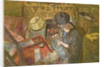 The Small Drawing-Room: Mme Hessel at Her Sewing Table, 1917 by Edouard Vuillard