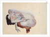 Crouching Nude in Shoes and Black Stockings, Back View, 1912 by Egon Schiele