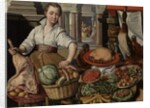 Kitchen Scene, with Jesus in the House of Martha and Mary in the background, 1569 by Joachim Beuckelaer or Bueckelaer