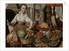Kitchen Scene, with Jesus in the House of Martha and Mary in the background, 1569 by Joachim Beuckelaer or Bueckelaer